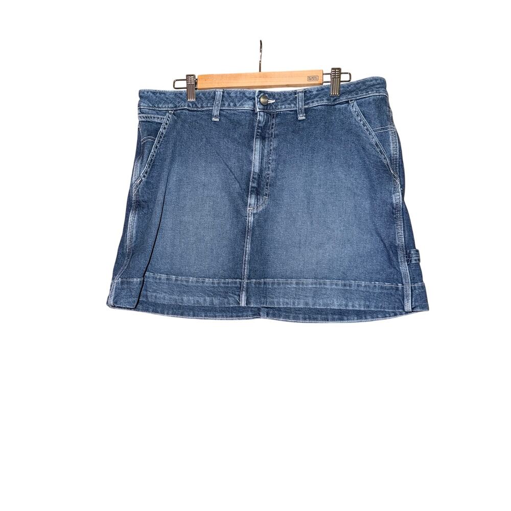 Lee denim blue jeans cargo carpenter mini skirt plus size 18 western workwear